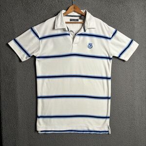 VTG Enyce Velour Polo Shirt 90s Y2K Striped Embroidered Logo XL Men's Hip Hop
